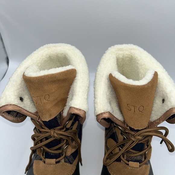 Womens Winter Boots, Waterproof Leather,fabric,rubber Fleece Boots (Size 9M) STQ - Picture 3 of 16